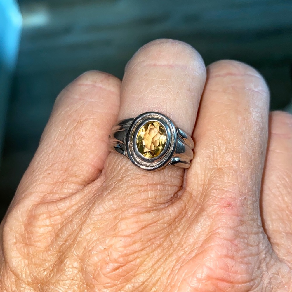 925 sterling silver ring with citrine size 7.25